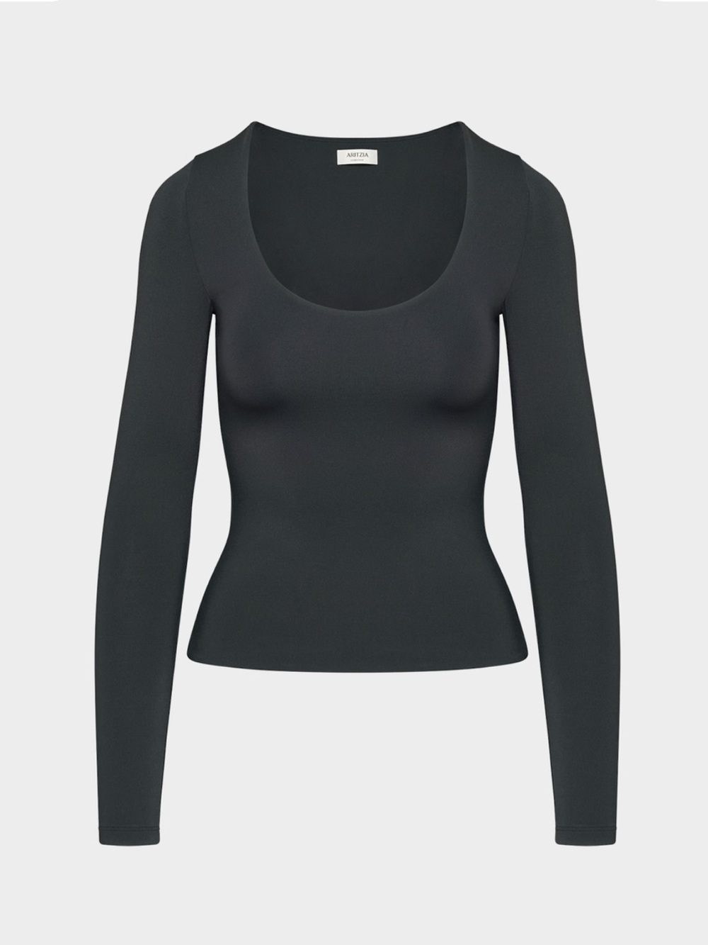 Aritzia Scoop Neck Long Sleeve Top - Black